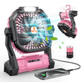 Portable Rechargeable Fan 20000mAh with LED Lantern Pink A6393