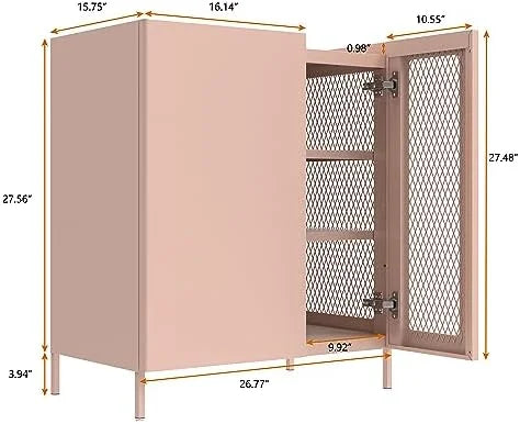 Modern Metal Sideboard Cabinet with Adjustable Shelves Z222