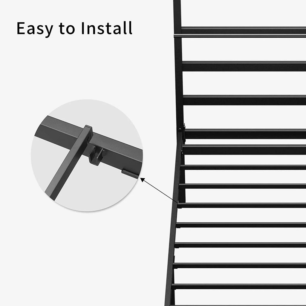 14 Inch Metal Canopy Bed Frame Black Full Size J5248