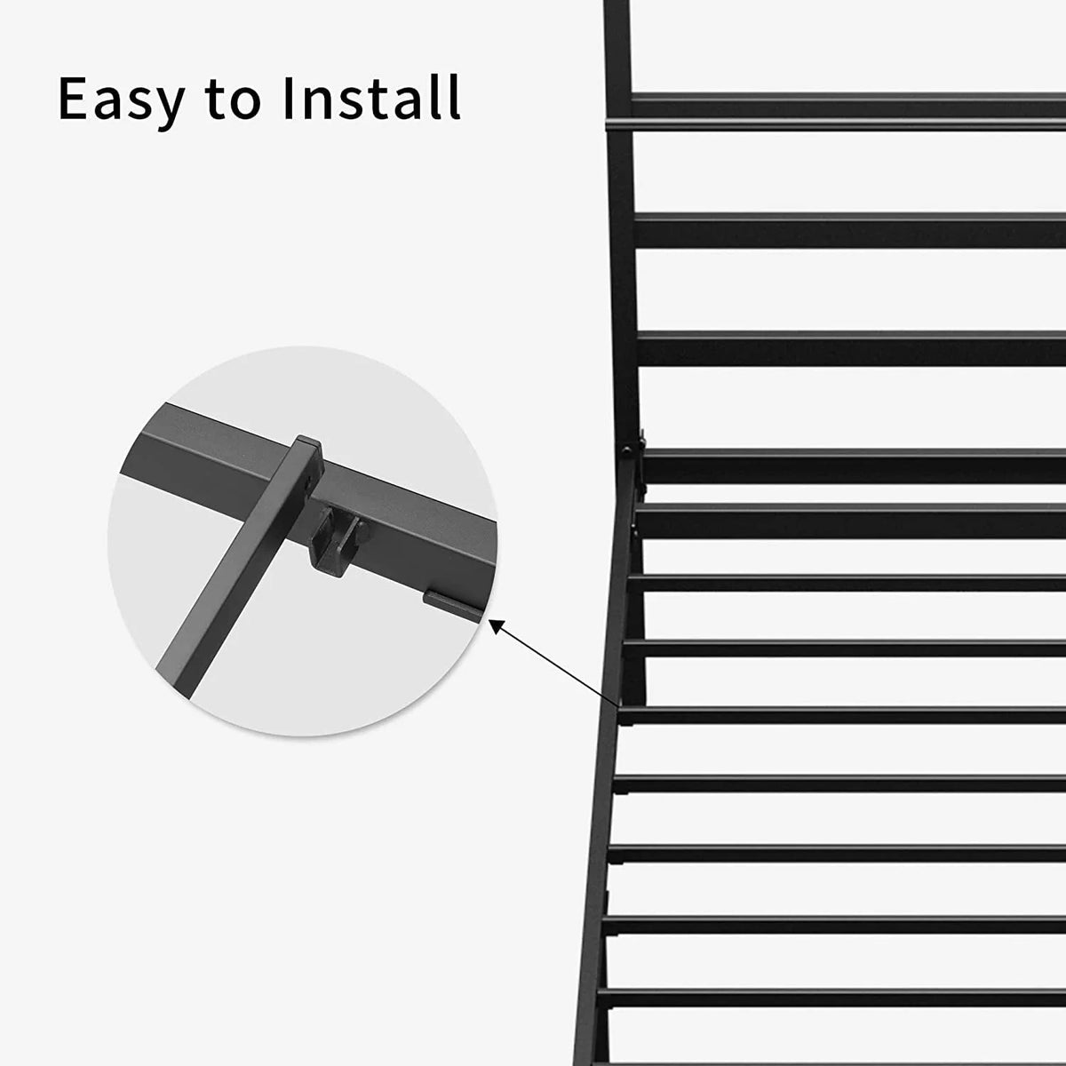 14 Inch Metal Canopy Bed Frame Black Full Size J5248