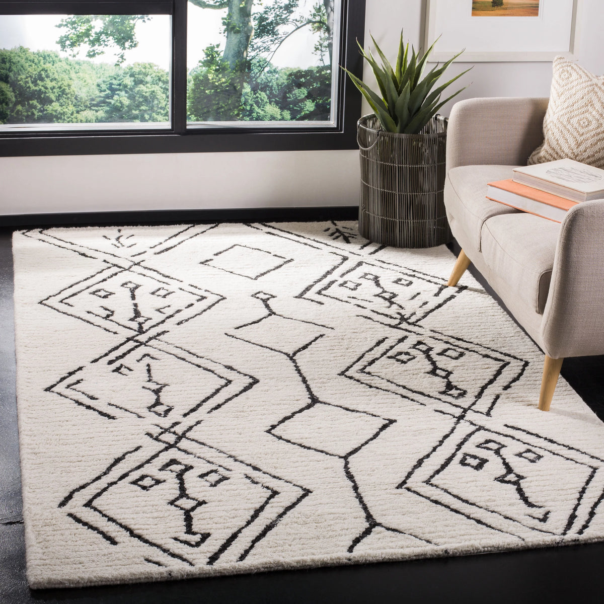 Shag Abstract Moroccan Area Rug or Runner Z84087