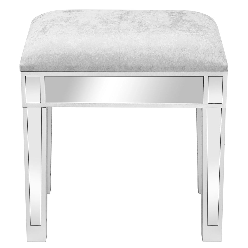 Mirrored Vanity Stool Makeup Bench Cushioned Chair H22165