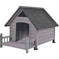 Outdoor Dog House with Porch Iron Frame Z798026