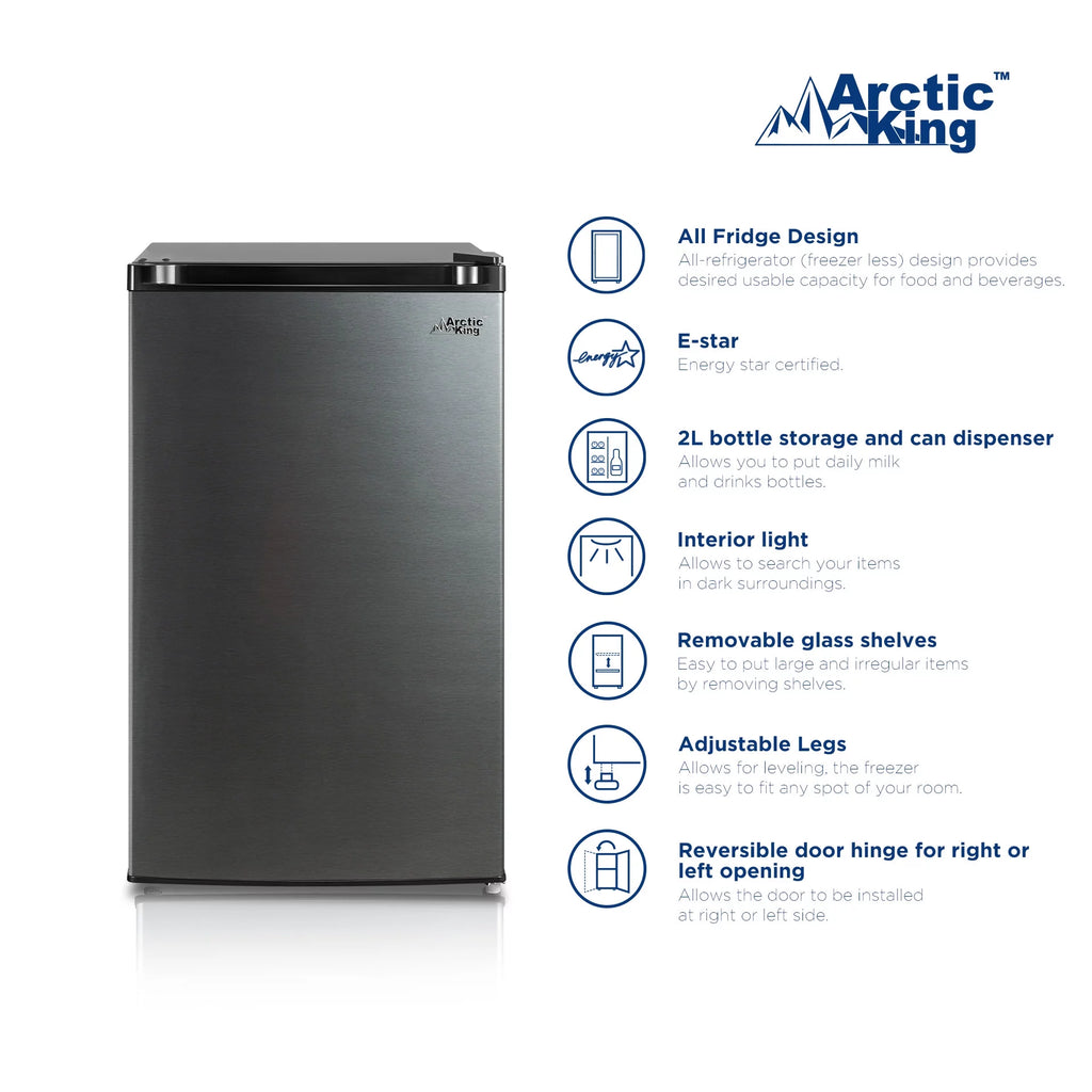 4.4 Cu ft Black Stainless Steel Look Mini Fridge X513964